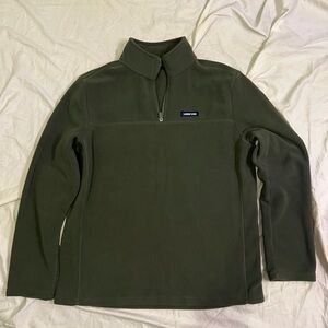 Lands End Men’s Medium Olive Green Quarter-Zip Pullover Fleece